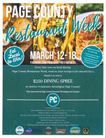 Page County Restaurant Week Flyer