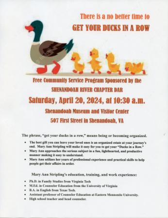 Ducks in a Row Flyer